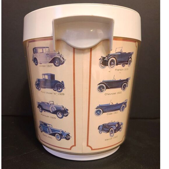 Antique Car Design Vintage 1970's Ice Bucket with Lid Thermo Serv Made in USA - Picture 2 of 10